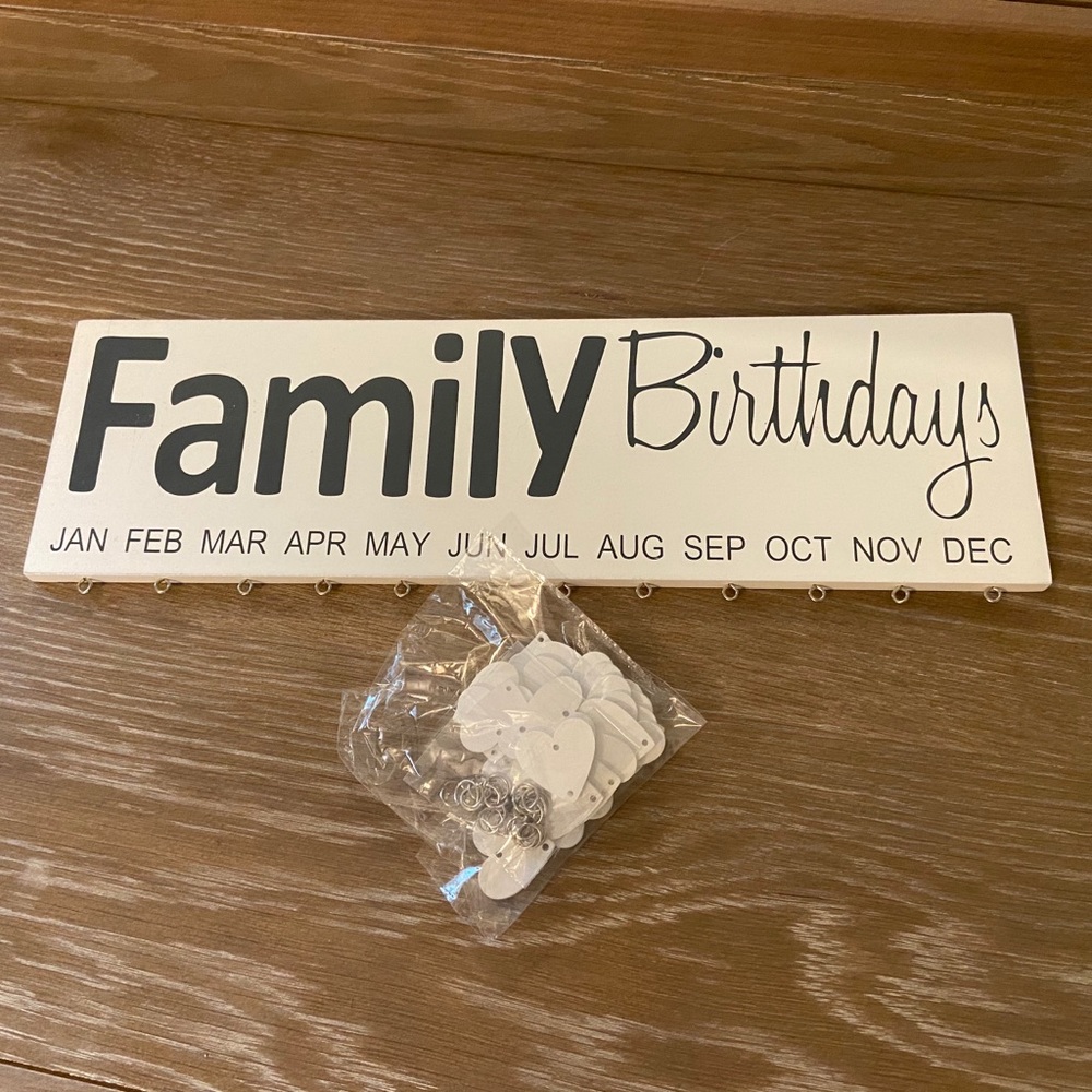 Family Birthdays sign